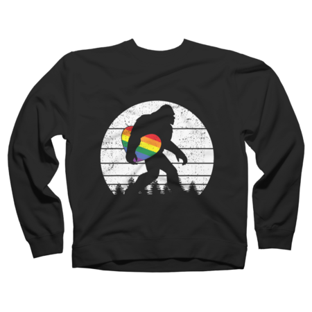 Heart Bigfoot LGBT-Q Pride Flag Rainbow by graphicbnp