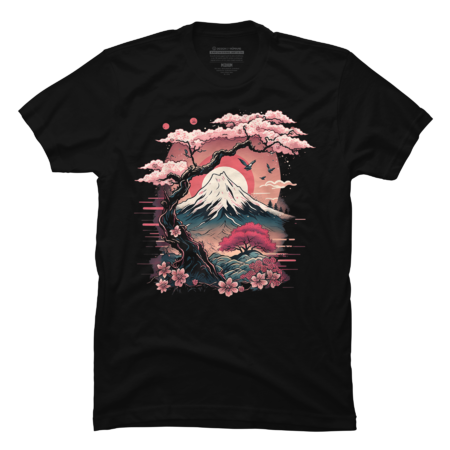 Japanese Sakura Garden Geisha Mount Fuji Cherry Blossom by rikcat