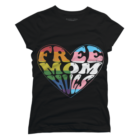 Free mom hugs with rainbow heart pride LGBT retro by pennysoda