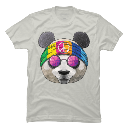 Hippie Panda Love Peace Sign 70s Hippie by sahrearhossen