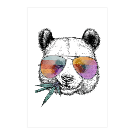 Panda Bear In Sunglasses by algosiino