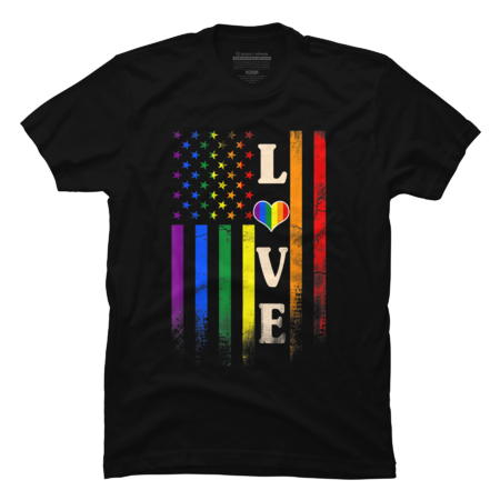 Love Gay Pride Rainbow American Flag by pennysoda