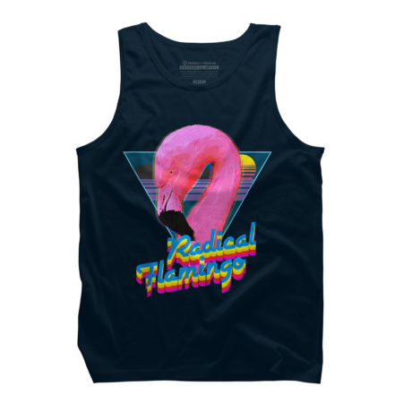 Radical Flamingo Synthwave Sunset Retro 80s Totally Rad by ohadoron