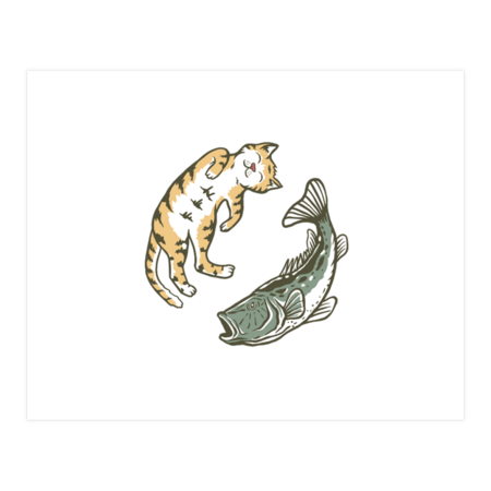 Cat Fish Yin Yang by Mangustudio