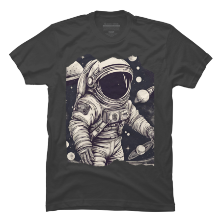 Floating Astronaut in Space Spacesuit Stars Planet by SayItWithYours