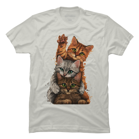 Whimsical Cats Trio: Playful Stacks by RamyHefny