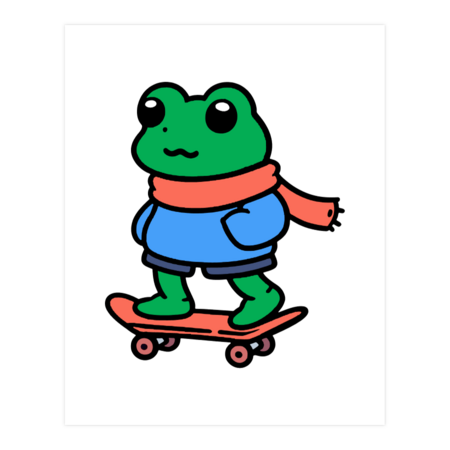 Frog on a Skateboard by LovelyAnimals
