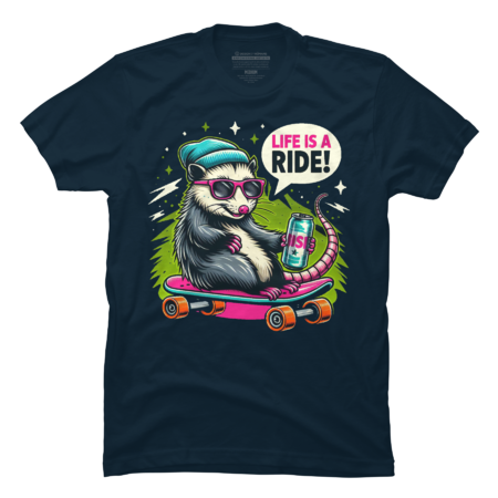 Life Is A Ride, Oppusom On A Skateboard by AtlasNasStore