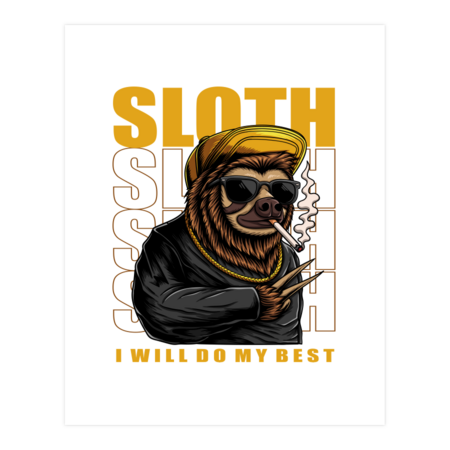 Sloth Character Cool Style