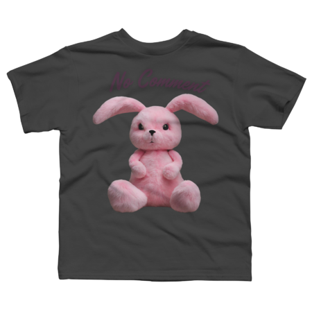 Pink Stuffed Animal Rabbit No Comment by HappyFaceMarket