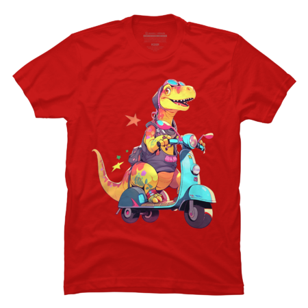 Cute Dinosaur Riding Scooter T-Shirt by Cindyaqui