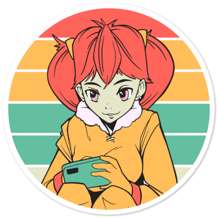 Cute Anime Gamer Girl by Awtix