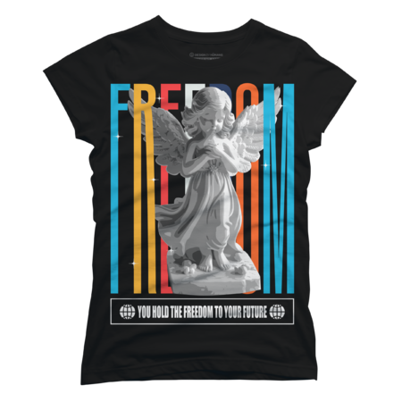 freedom streetwear design with statue angel by PentinkStudio