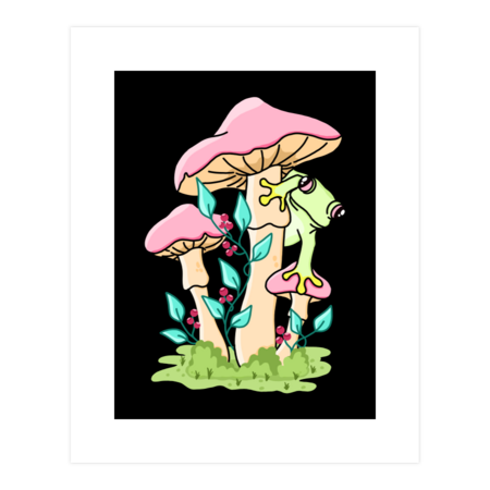 Cute Frog Mushroom Pastel