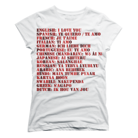 Valentine's Day I Love You in Different Language by prsfashion