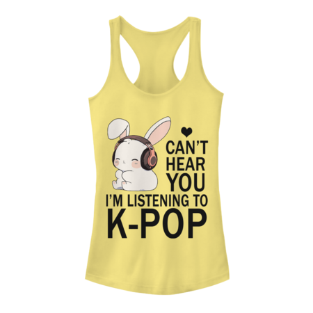 Kpop Cute Bunny Can't Hear You I'm Listening K-pop by Afrolatinart