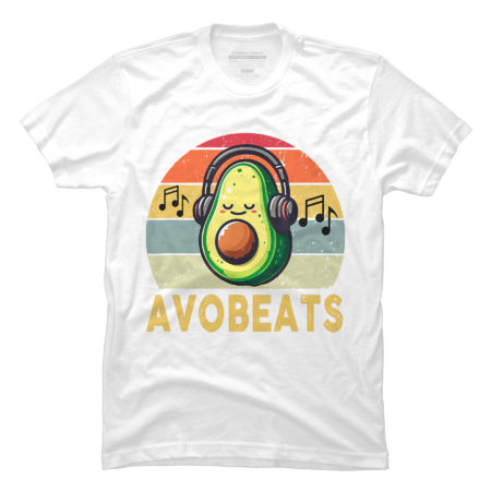 DJ Avocado with Headphones Music Retro Funny Avocado by ninetieskids