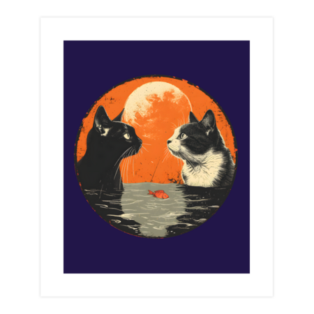 Moonlit Feline Reflections by webik