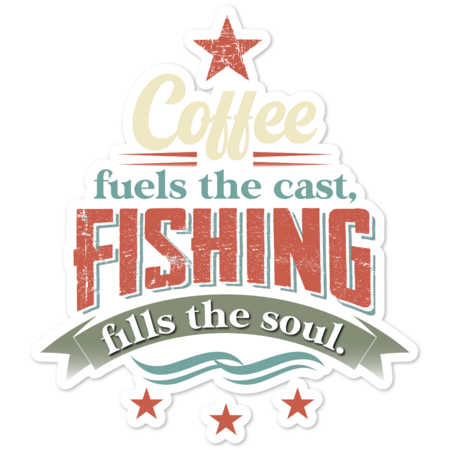 Fishing and Coffee Lovers Vintage Design. Fisher´s Soul. by DamotaMagazine