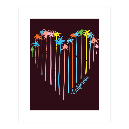 California Palm Trees Heart Design by RamyHefny