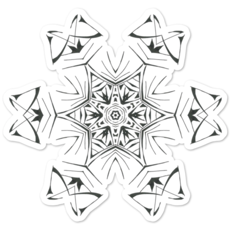 74C Unique Black White ABstract Mandala by danawoodart