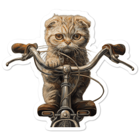 Whiskers on Wheels: The Pensive Kitten's Journey by NIKAOKTOBER