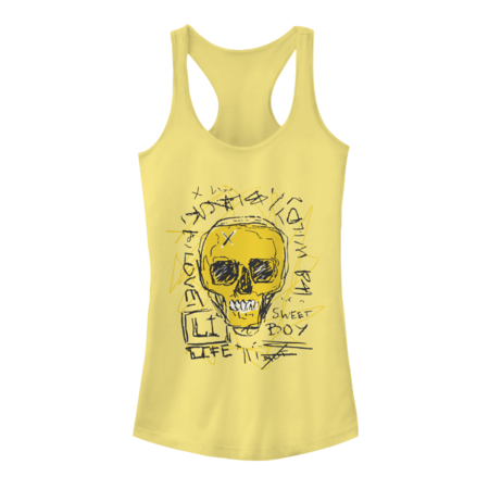 Yellow Skull Calligraphy Scribbles by RamyHefny