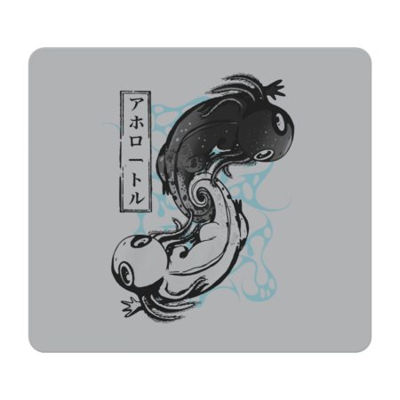 Kawaii Axolotl Yin Yang by Illustronii