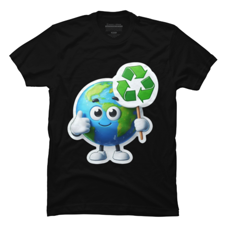 Eco-Friendly Earth Mascot with Recycling Symbol by CharismaenigmaArt