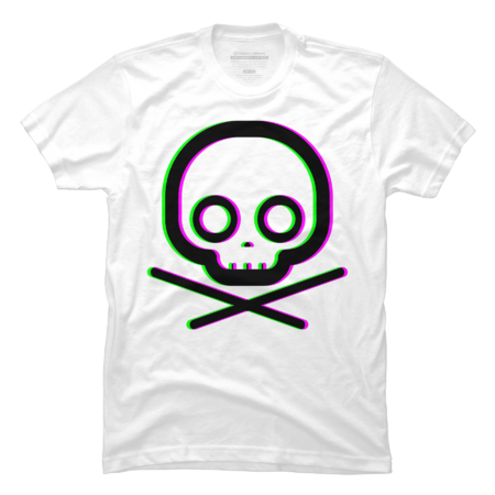Minimalist Crossbones (3D GreenMagenta) by CourierNuClothing