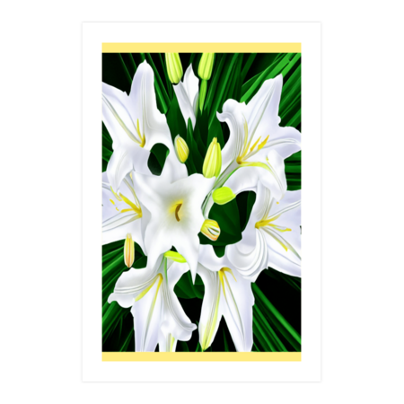 Seamless pattern with white lilies by nishantbaxi
