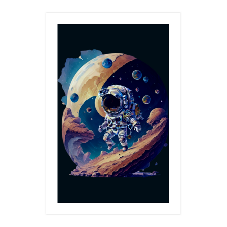 Out of this world | floating astronaut graphic design by Esthereradesigns
