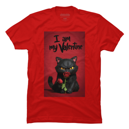 Self-Love Valentine: Black Cat with a Rose by SpeakingPrint