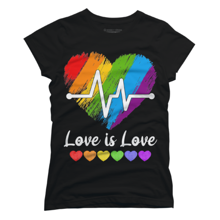 LGBT Gay Pride Heartbeat Lesbian Gays Love Sexy Rainbow by MagaliTrun
