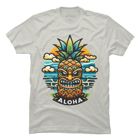 aloha pineapple tiki god by EyeTees