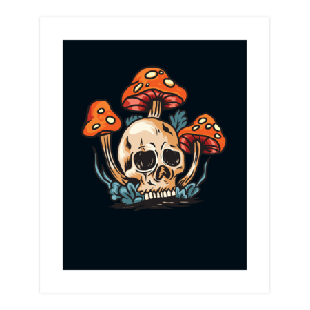 Skull and mushroom by Peekabok