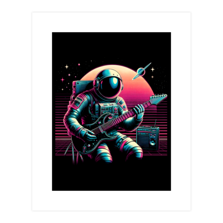 Space Astronaut Playing Guitar by Ashkramer