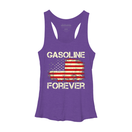 Gasoline Forever Us Flag Funny Fuel Gas Cars Mechanic Garage by Benpv