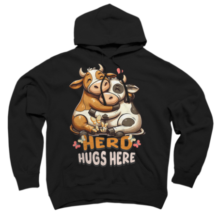 Cowboy girl Cute Cow Herd Hugs Here