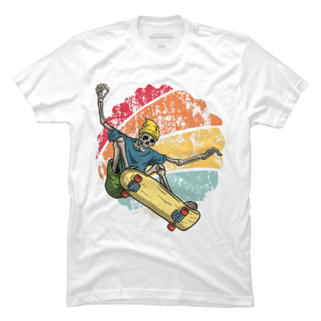 Skeleton Skateboard Halloween T-Shirt by CreativeElle