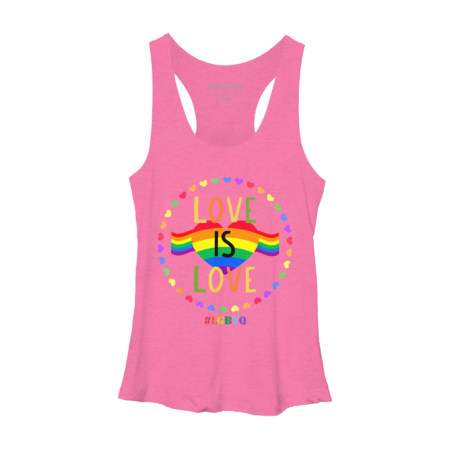 Love is Love LGBTQ Rainbow Flag Gay Pride T-Shirt by CharmedPaper