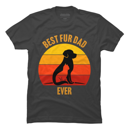 Funny Best Fur Dad Ever Vintage Retro Dog Cat Owner by ZigzagCollection