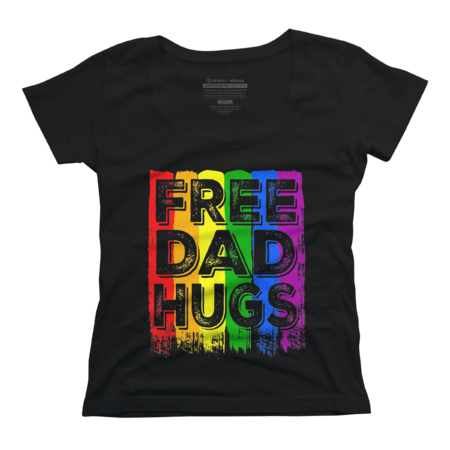 LGBT Flag Free Dad Hugs Gay Pride Rainbow by Nihiruart