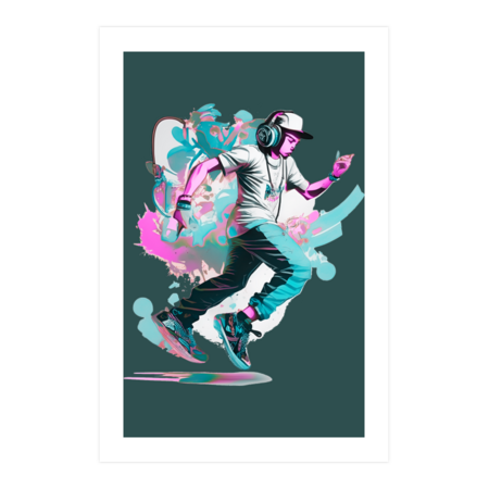 Move if you wanna | Boy on headphones dancing by Esthereradesigns