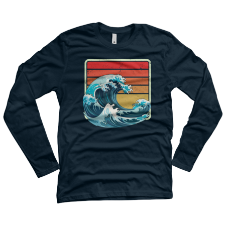 the great wave of kanagawa retro vintage sunset by Thevintagebiker