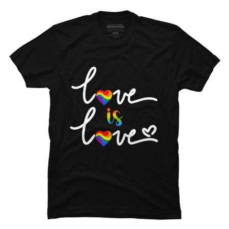 Love Is Love Rainbow Heart LGBT Pride Month T-Shirt by Martymcflay