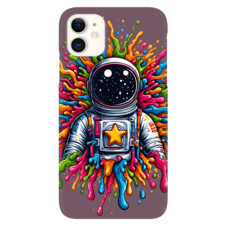 Spaceman with colorful splashes by AnnArtshock