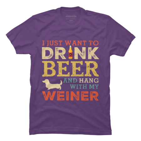 Weiner Dachshund Dad Drink Beer Hang With Dog Funny Vintage by ZigzagCollection