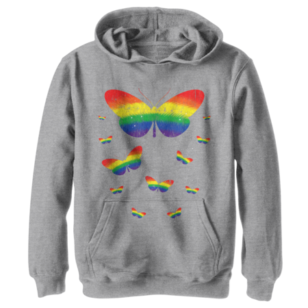 Butterfly Rainbow Flag LGBT Pride Gay Lesbian T-Shirt by Heyouwitheface
