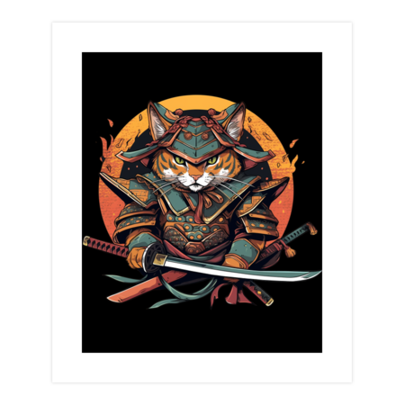 samurai ronin cat by prokolo